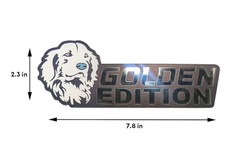 Image of Dog Edition 3D Car Badge, Laser Cutting Emblem, Cute Dogs Decals (Golden Retriever)