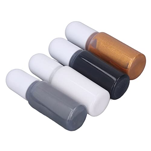 Kavolet Pigmento de Resina Epoxi, Juego de Tinte UV de Alta Concentración, Fabricación de Joyas, Figuritas, Fundición de 4 Colores (Set 9, Gris Plata, Oro, Negro)
