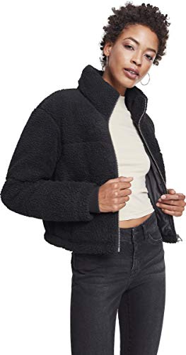 Urban Classics Dames Ladies Boxy Sherpa Puffer Jacket Jacket, Zwart (Black 0007), Large - Afbeelding 5
