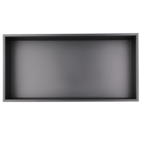 Niche de Douche Murale Rangement Gain de Place Étagère Inox Noir 60x30