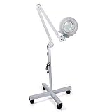 Potencia: 50Hz / 220V Crisnails® Lámpara de Manicura UV/LED Lupa con Soporte Laminado para Uso Móvil (Lupa Con Pie UV) + Paletina pincel para tintes