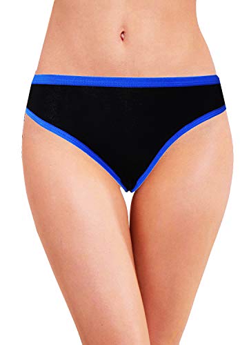 Image of RC. ROYAL CLASS Women Cotton Solid Black Bikini Multicolored Panty(Pack of 3)