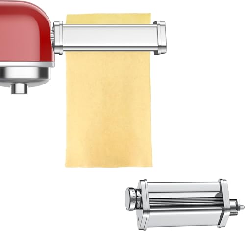 GVODE Accesorio para pasta de acero inoxidable para Kenwood Kmix KMX750 y Chef KVC85 robot, accesorios para Kenwood pasta accesorios, con 8 botones para ajustar el grosor