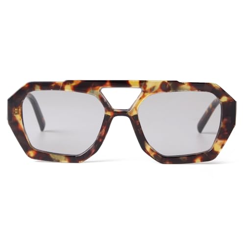 Image of ADE WU Rectangle Sunglasses for Women Men Retro 90s Sunglasses Trendy Black Tortoise Shell Glasses Y2K