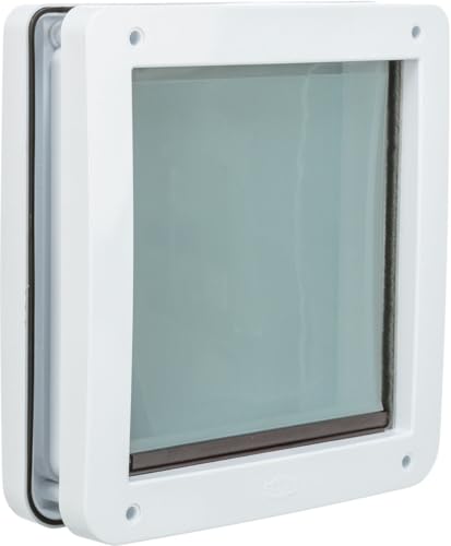 Trixie Pet Products 2-Way Locking Dog Door, Medium to X-Large Dogs, White