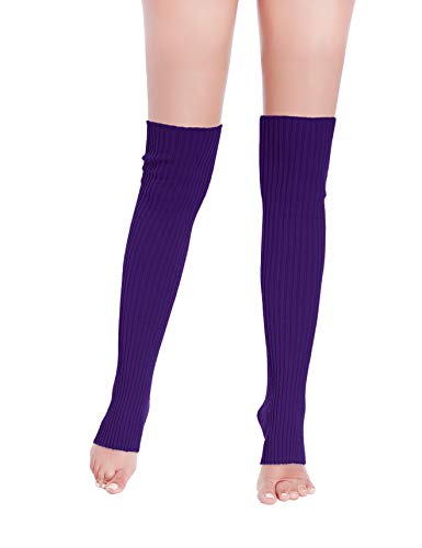 Image of v28 Women Warm Leg Warmers 80s Retro Party Costume Knit Ballet Neon Long Socks
