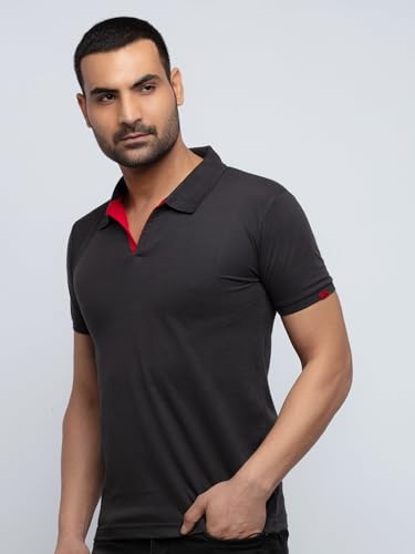 Image of Status Quo Men's Polo T-Shirt | Rich Cotton Blend | Slim Fit | All Day Comfort | Contrast Inner Placket | Polo Collar