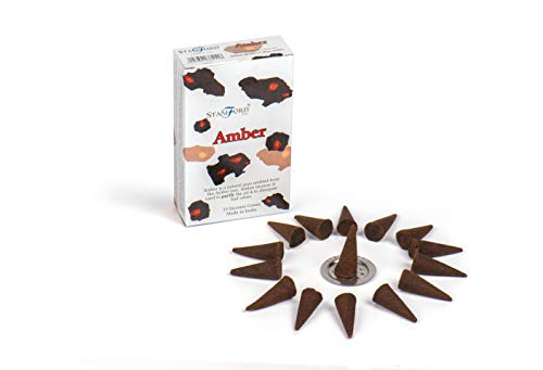 Stamford 37211 Amber Incense, 15 Cones x 12 Packs, Black, One Size
