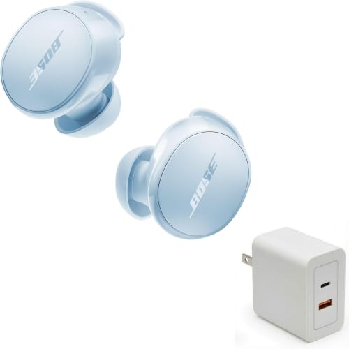 Bose QuietComfort Earbuds Bundle with Fast Charger - True Wireless Bluetooth Earbuds with Active Noise Cancellation and Mic, USB-C Charging, IPX4 Rating, Up to 8.5 Hours of Playtime, (Ice Blue) - image 1