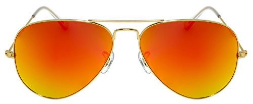 Edge I-Wear Quality Metal Aviators Sunglasses for Small Face Men Women W/Premium Mineral Lens QME08-IRRV-3402(G.rrv)