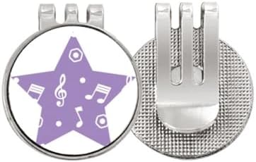 DIYthinker White Music Notes Purple Art Deco Fashion Golf Ball Marker Hat Cap Clip Enamel Magnetic image 2