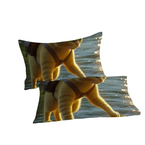 Housse de couette chaton orange microfibre pour lit king size - 7