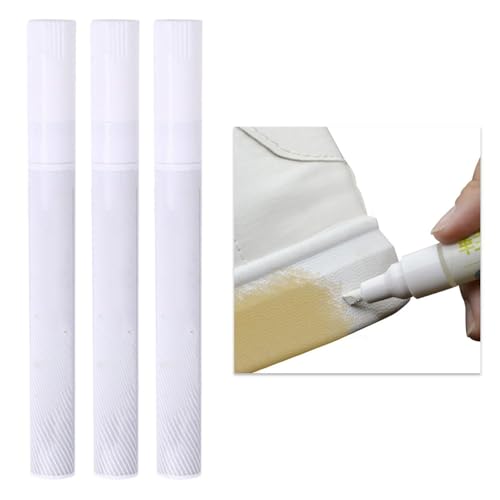 CWPFVQA 3-pack skoreparationspennor, blekningspenna, vit sko-rengöringspenna, skotillbehör, skotillbehör, skoreparationsverktyg (vit), Vit, S-M