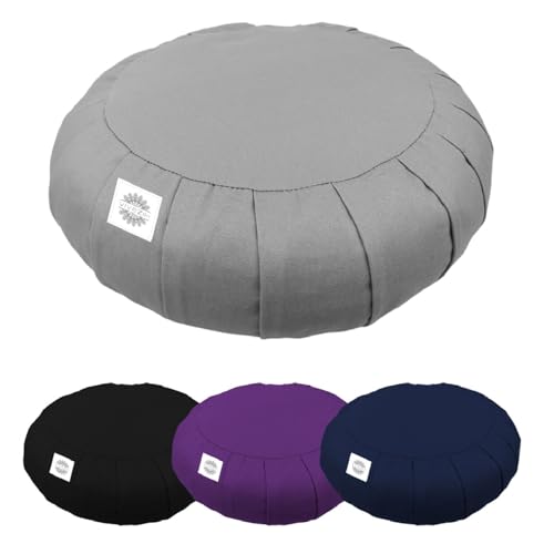 Vivezen - Pouf, zafu, coussin de méditation, yoga - Rond - 38 x 38 x 13 cm - Plusieurs coloris