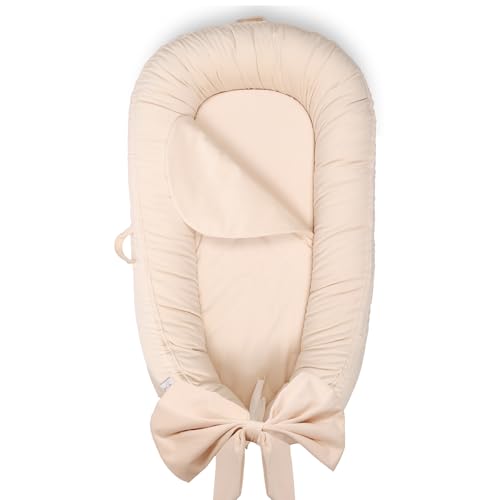 EAQ Baby Nest Pod for Newborn Baby Sleep Pod Soft Breathable 100% Cotton Napping or Traveling for 0-12 Months Travel & Baby Essential Gift for Newborn