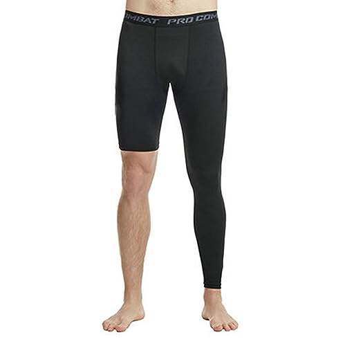 DILOFX Herren Basketball Single Leg Tight Sporthose 1/2 One Leg Compression Pants Athletic Base Layer Unterwäsche, schwarz 2, Mittel DILOFX Herren Basketball Single Leg Tight Sporthose 1/2 One Leg Compression Pants Athletic Base Layer Unterwäsche, schwarz 2, Mittel