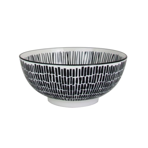 Artime - Saladier en Porcelaine, Saladier pour salades, pour Fruits, Contenance 1500ml, Saladier Blanc et Noir, Elégant, Saladier Rebuste et Durable,...