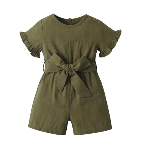 Eghunooy Toddler Girl Clothes Summer Baby Girls Casual Solid Color One-Piece Romper Jumpsuit