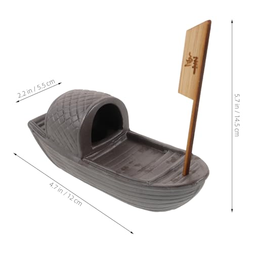 Plato japonés estilo barco para sushi de porcelana pequeña miniatura 2