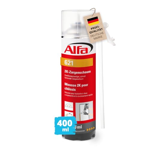Alfa 1x Zweikomponentiger schnell härtender 2K-Zargenschaum 1 x 400 ml Volumenausbeute ausgeschäumt 12-14 l