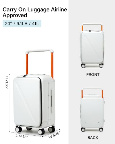 MILADA Wide Handle Carry-On Luggage