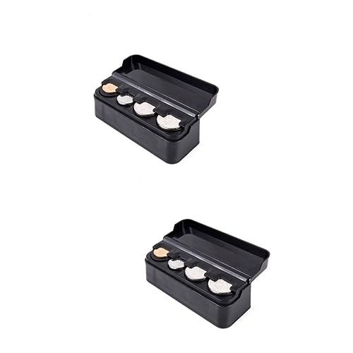 Organizador para monedas para auto 2 piezas plástico negro