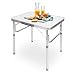 Produktbild AYNEFY Campingtisch Klapptisch Aluminium Hhenverstellbar Tragbarer Gartentisch Beistelltisch Buffet Tisch Faltbar Flohmarkttisch Outdoor Camping, Picknick, Strand, Garten 6.2 x 45 x 25-56cm