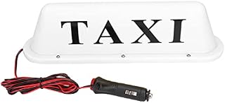 Taxi Sign Lamp, Taxi LED Light 12V LED Magnetic Taxi Sign Roof Top Car Super Bright Light Lamp with Cigar Lighter Taxi Windscreen Cab Indicator Sign (02)