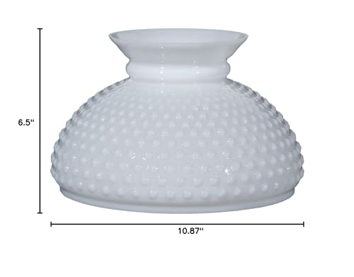 Image of B&P Lamp 10 inch Fitter Cased White Hobnail Shade With Plain Top