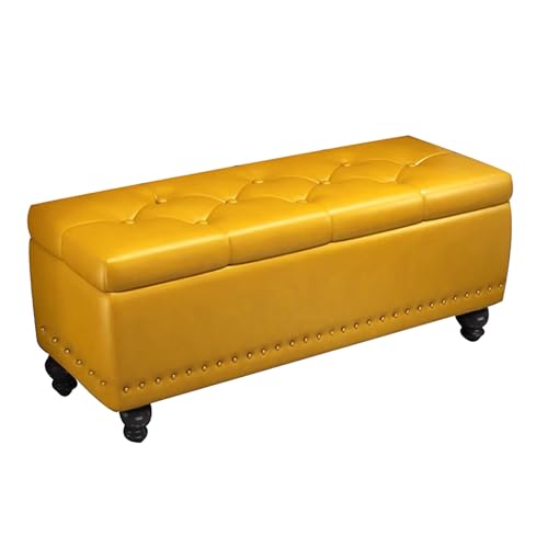 Banco otomano de almacenamiento con capacidad de 440 libras versátil para dormitorio y entrada, elegante solución de almacenamiento para sala de estar, diseño moderno