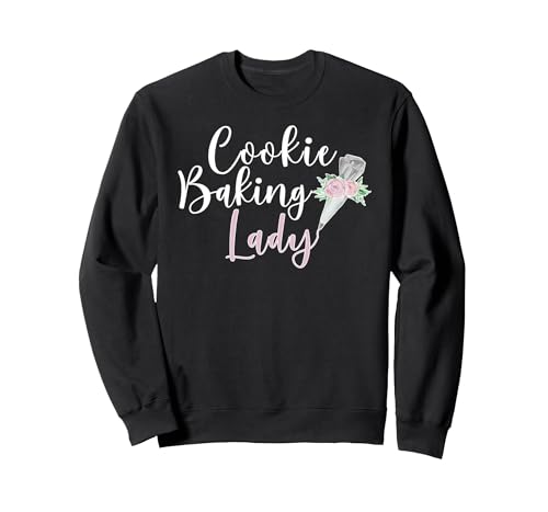 Cookie Baking Lady Cookie Baker Sweatshirt, Adult Unisex, Black, Large