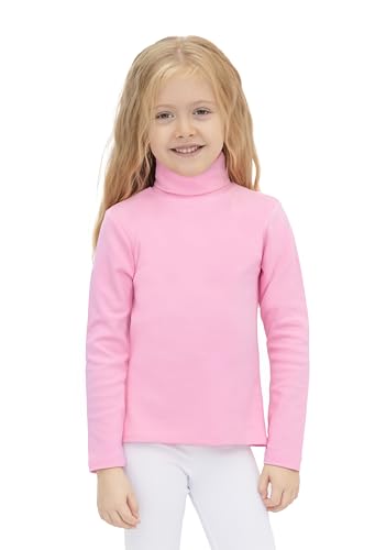 Image of Lilax Girls' Basic Long Sleeve Turtleneck Cotton T-Shirt
