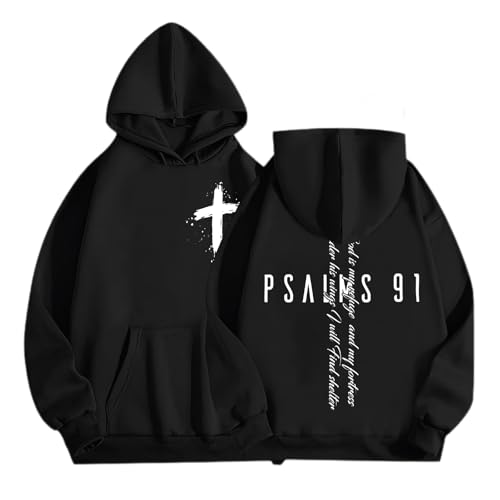 MOUSYA Aesthetic Christian Sweatshirt Woman Trendy Bible Verse Hoodie Psalms