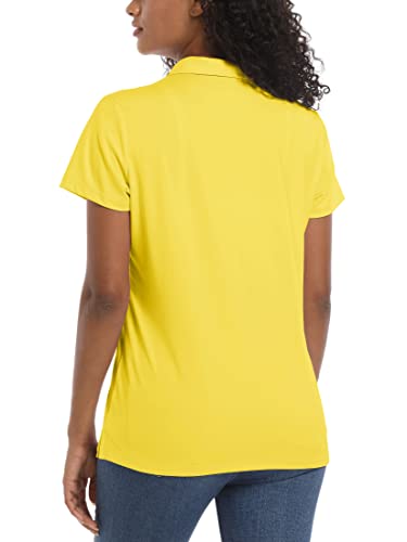 Tacvasen Polo Shirts For Women Upf 50+ Collared Short Sleeve Shirt Sun Protection Tops Work Business, Yellow, M #TOP1
