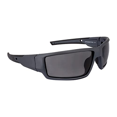 Radians® Crossfire® 41291 Cumulus Premium Safety Eyewear - Aluminum Gray Frame - Smoke Lens - Unisex