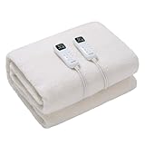 Dreamaker Fleece Top Multizone Electric Blanket Queen Size – 4 Heat Settings for Each Body & Foot Zone, 11-Hour Timer with Auto Shut-Off Safety Feature, Machine Washable, 50cm Fully Fitted Skirt