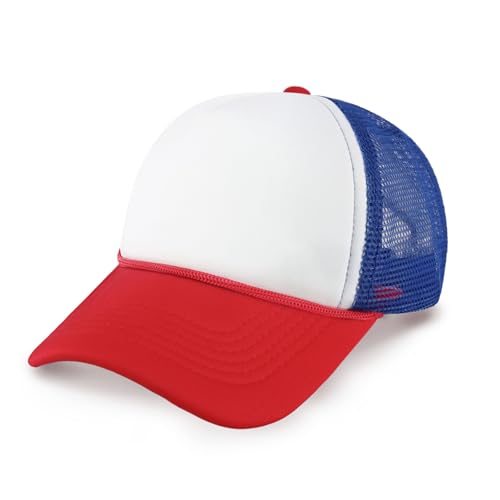 Image of CHOK.LIDS Classic Foam Trucker Hat Summer Mesh Rope Cap Solid Two Toned Blank Hat Mens Womens Adjustable Strap Light Weight
