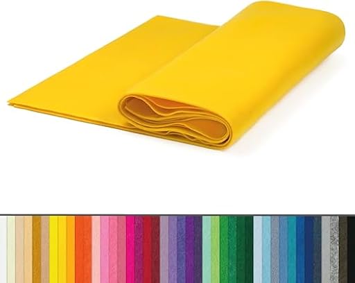 Fieltro Por Metros, Ancho 90 Ctrs, Manualidades, Costura, Disfraces, Decoración. (Amarillo, 3 metros) | Ya disponible en tu tienda friki favorita! En mundofriki.es!