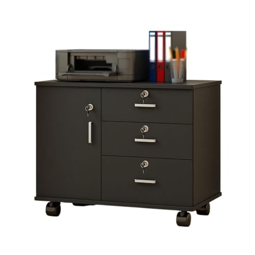 FZL02068LM Carpeta Gabinete de Almacenamiento con múltiples cajones, archivador de Gran Capacidad, archivador de Oficina, gabinete de Datos móvil más Amplio Carpetas de Archivos(Negro)