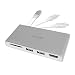 Produktbild Pengo USB C Hub, Multiport USB C Adapter, 4in1, 2xUSB 3.1, SD-Kartenleser, HDMI-Anschluss, Macbook Pro Adapter, für Macbook Pro 2016/2017/2018, Surface Go, Huawei, Samsung, Chromebook, XPS (Silber)