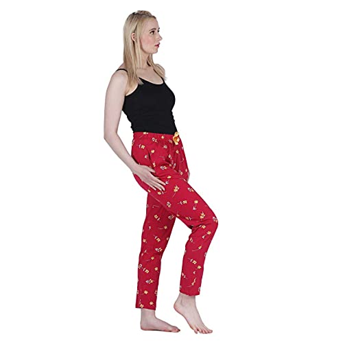 Image of Women's Cotton Printed Night Pyjama with Two Pockets