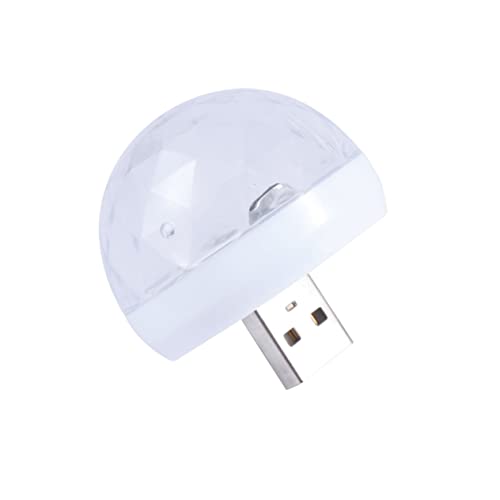 Angoily USB Mini Disco Lights with Sound Activation Portable LED Stage Ball for Home Parties Bars Karaoke USB Powered Dj Lighting White