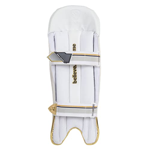 Image of SG Hilite Wicket Keeping Pads- White /Gold- Mens( 17+)