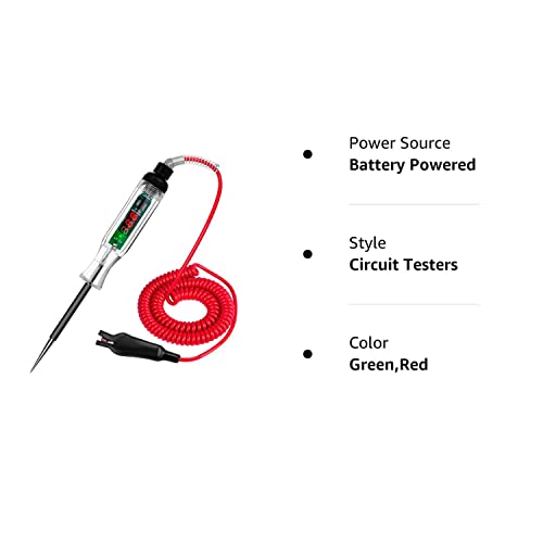 Premium Digital Led Automotive Circuit Tester, Dc 2.6V-32V Test Light With Portable Pu Extended Spring Wire, Vehicle Circuits Low Voltage Light Tester With Sharp Stainless Probe #TOP7