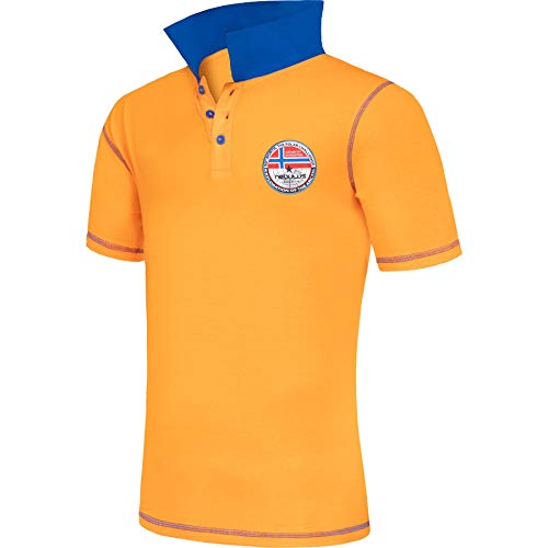 Nebulus Polo Entertain para hombre, polo con bordado para hombre, camisa de manga corta, naranja, XL