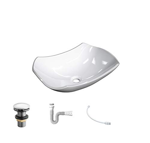 Kit Cuba L42 C/Válvula Click 1 1/2'' (4,0cm) + Sifão Pvc + Flexível, Compace, Branca