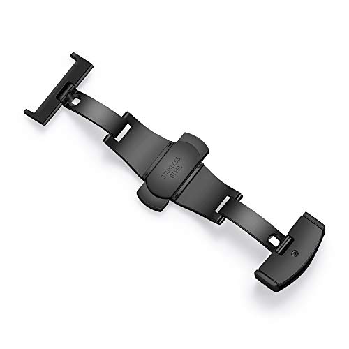 Stainless Steel Deployment Clasp Fasten Gold/Glossy Black/Silver/Rose Gold Watch Band Buckle Color & Width (14mm, 16mm, 18mm, 20mm, 22mm)