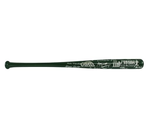 1969 New York Alumni Signed Cooperstown Custom '69 World Champs SB III Green Bat with 25 Signatures including Joe Namath & Don Maynard
