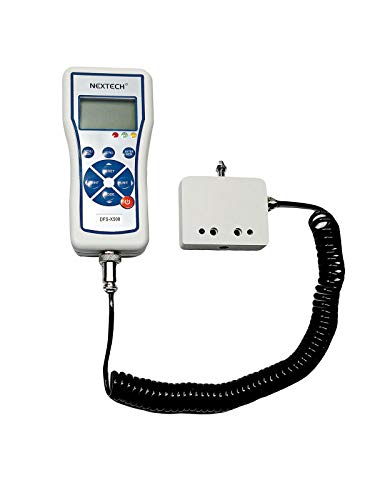 Nextech DFS-X500 (500N 110lbf 50kgf) Digital Force Gauge with External S-Beam Load Cell, Peak Track Mode, Pass Fail LED,USB Output, Back-Lit Graphic LCD,Metal Enclosure