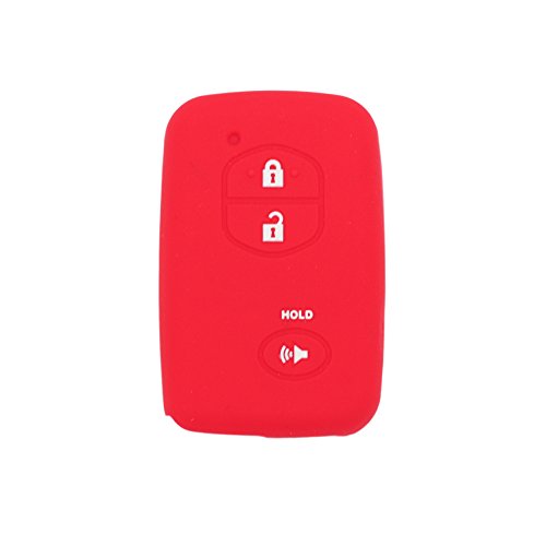 BROVACS Silicone Cover Protector Case Holder Skin Jacket Compatible with TOYOTA 3 Button Smart Remote Key Fob CV2404 Red - Image 2